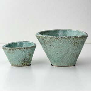 Fortunata Casa Mia Set of 2 Green Coupe Cereal Bowls